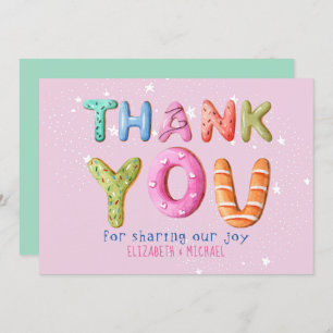 Invitation Lettre Donut Fun Blush Rose Sage Green MERCI