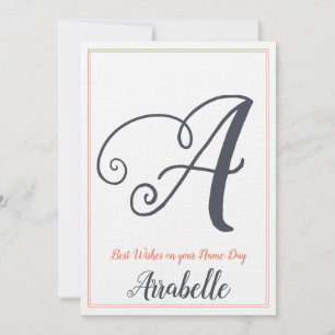 Invitation Lettre du jour du Saint's Day A Monogramme