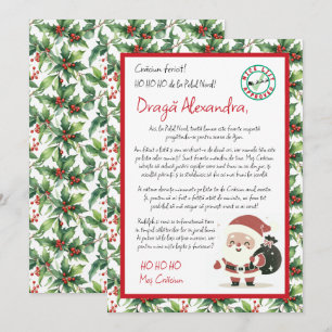Invitation Lettre du Père Noël à Holly Berry
