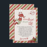 Invitation Lettre Elf "Au revoir de votre Elfe" pour Noël<br><div class="desc">Au revoir ! Ce petit elfe est en route pour le pôle Nord. Les aquarelles et la typographie saisonnière sont caractéristiques du design. Personnalisez ce design elfe mignon avec vos détails facilement et rapidement. Appuyez sur le bouton customiser pour réorganiser et formater le style et le placement du texte.</div>
