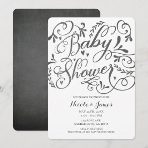 Invitation Lettre Fantaisiste Vintage Chalk Baby Shower