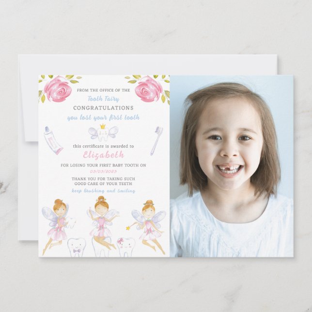 Invitation LETTRE FLOYALE POUR LES DENTS AVEC Photo (Devant)