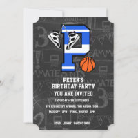 Lettre initiale personnalisée de basketball P