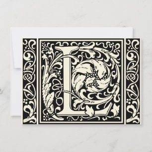 Invitation Lettre L Monogramme Art Nouveau Médiéval