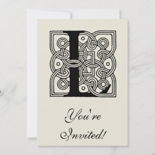 Invitation Lettre L Monogramme Nœud Celtique Vintage