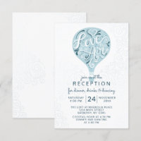 Lettre main Blue Hot Air Balloon Réception de mari