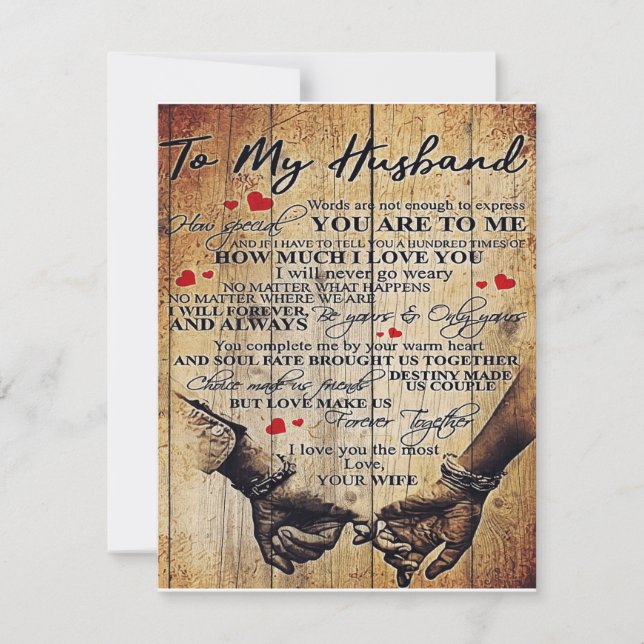 Invitation Lettre Mignonne Pour Mari | Cadeau de Vacances Ado (Devant)