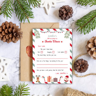 Invitation Lettre officielle personnalisée au Père Noël Pôle