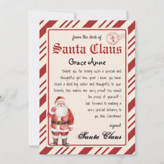 Invitation Lettre personnalisée du Modèle Père Noël