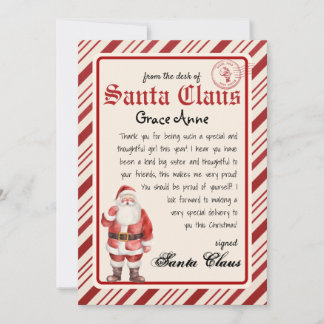 Invitation Lettre personnalisée du Modèle Père Noël