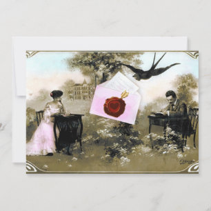 INVITATION LETTRE ROMANTIQUE DE LA SAINT-VALENTIN, MONOGRAMME