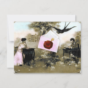 INVITATION LETTRE ROMANTIQUE DE LA SAINT-VALENTIN, MONOGRAMME