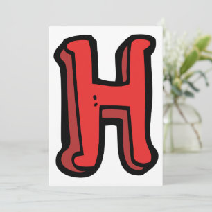 Invitation Lettre rouge gras H Fun Alphabet