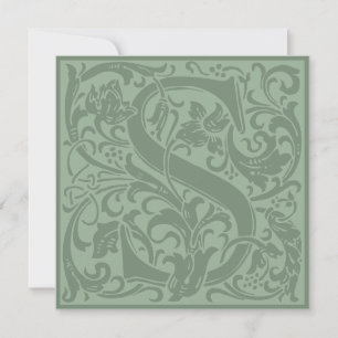 Invitation Lettre S William Morris Floral Alphabet Monogramme