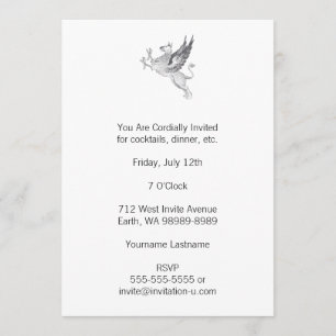 Invitation Lettre Vintage Press Griffin Line Art