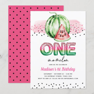 Invitation Lettres à ballons à huile d'été Melon Premier anni