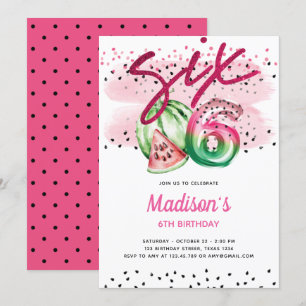 Invitation Lettres à ballons d'été Melon 6e anniversaire