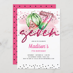 Invitation Lettres à ballons d'été Melon 7e anniversaire