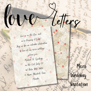 Invitation Lettres d'amour MICRO MARIAGE Romance manuscrite