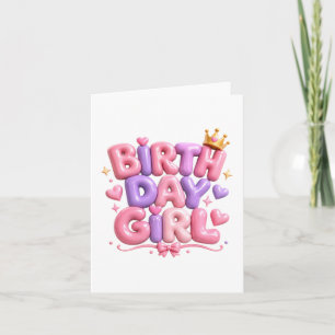 Invitation Lettres de ballon de fille d'anniversaire PNG   Né