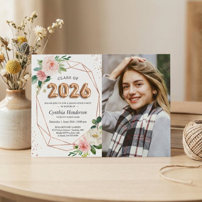 Invitation Lettres de ballon de la promotion 2023 Photo de re (Créateur téléchargé)