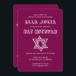 Invitation LETTRES DE DÉTAIL STAR DU Bat mitzvah DAVID Custom<br><div class="desc">Carte idéale pour annoncer un bar ou un bat mitzvah ! L'art fait main pour vous avec l'étoile de david sur le devant et le dos! ENTIÈREMENT PERSONNALISABLE ! Cliquez sur "Personnaliser" ci-dessus pour modifier le texte. Cliquez sur "modifier à l'aide de l'outil de conception" pour ajuster les polices, les...</div>