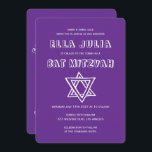 Invitation LETTRES DE DÉTAIL STAR DU Bat mitzvah DAVID Custom<br><div class="desc">Carte idéale pour annoncer un bar ou un bat mitzvah ! L'art fait main pour vous avec l'étoile de david sur le devant et le dos! ENTIÈREMENT PERSONNALISABLE ! Cliquez sur "Personnaliser" ci-dessus pour modifier le texte. Cliquez sur "modifier à l'aide de l'outil de conception" pour ajuster les polices, les...</div>