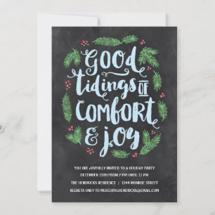 Invitation Lettres festives Chalkboard Holiday Party