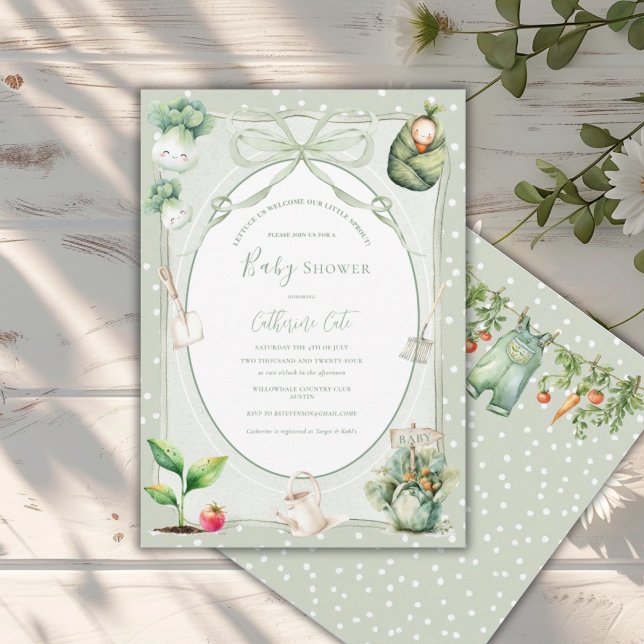 Invitation Lettuce Welcome Our Little Sprout Baby  (Créateur téléchargé)