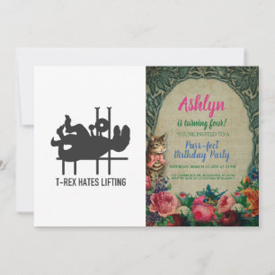 Invitation Levage de haines T-rex - Choisir la couleur arrièr