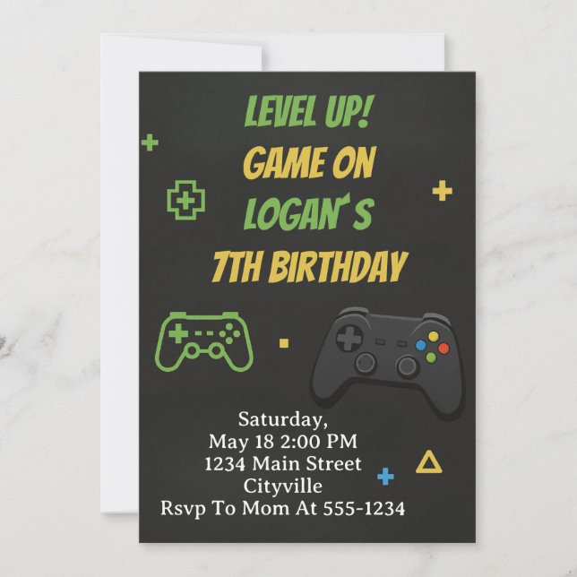 Invitation Level Up Game On Birthday (Devant)