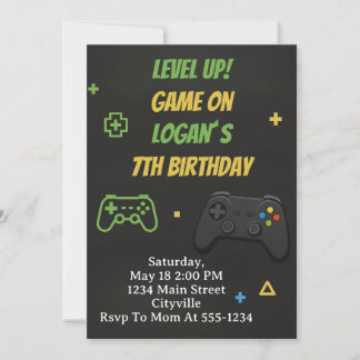Invitation Level Up Game On Birthday