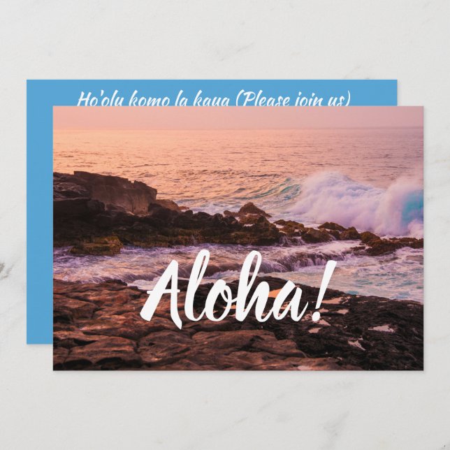Invitation Lever du soleil de Poipu, Kauai, Hawaï (Devant / Derrière)
