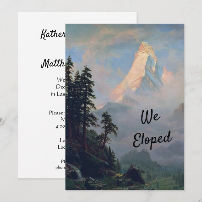 Invitation Lever du soleil sur le Matterhorn Elopement (Devant / Derrière)
