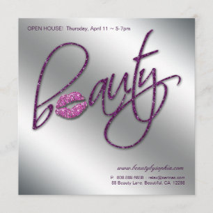 Invitation Lèvres de beauté de Chambre ouverte d'invitation