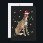 Invitation lévrier lights de noël joli père noël lévrier<br><div class="desc">lévrier lights de noël joli père noël lévrier</div>