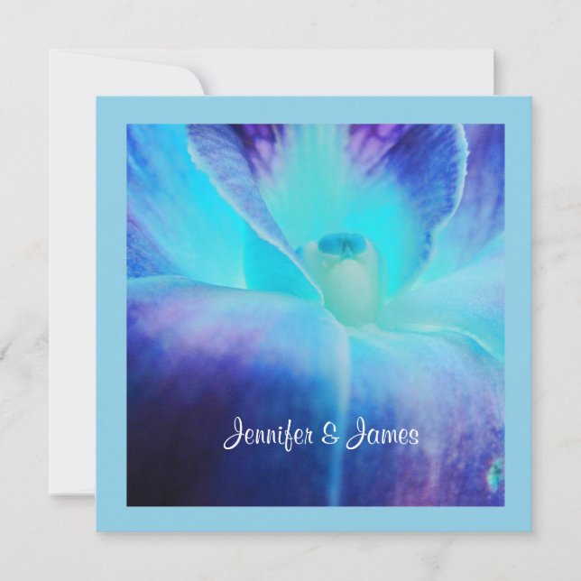 Invitation L'Faire-part de mariage de l'orchidée bleue (Devant)
