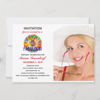 Invitation LGBTQ 50 et Fabulous Rainbow Birthday Gay Lesbian