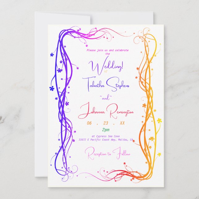 Invitation LGBTQ Floral Mariage (Devant)