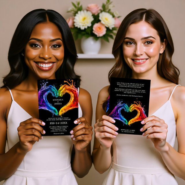 Invitation 🌈 ❤️ LGBTQ Heart of Pride mariage (LGBTQ Heart of Pride wedding Invitation)