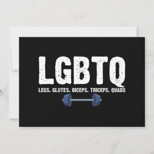 Invitation LGBTQ Legs Glutes Biceps Triceps Quads Gym Lover