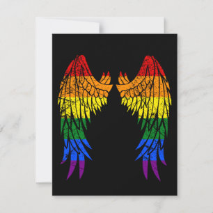 Invitation LGBTQ LGBT Angel ailes colorées Rainbow Gay