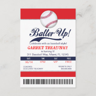 Invitation LGC Batter Up Baseball Ticket 2e version