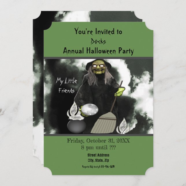 Invitation L'Halloween de Rainee Brew de Witch (Devant / Derrière)