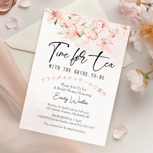 Invitation L'heure de la Fête des mariées de thé Sakura Pink 