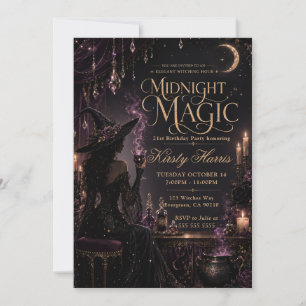 Invitation L'heure de la Sorcellerie Magie de Minuit 21e Anni