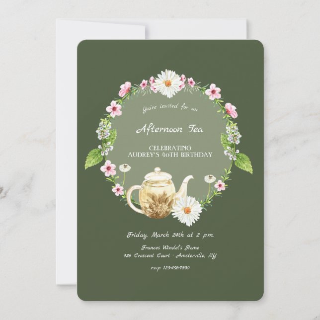 Invitation L'heure du thé (Devant)