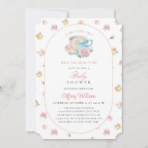 L'heure du thé Élégant rose blush floral Baby Show