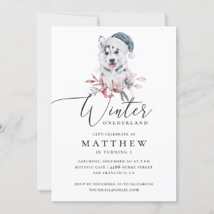 Invitation L'hiver, c'est la terre des neiges. Anniversaire d