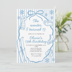 Invitation L'hiver de mes treize ans  13e anniversaire